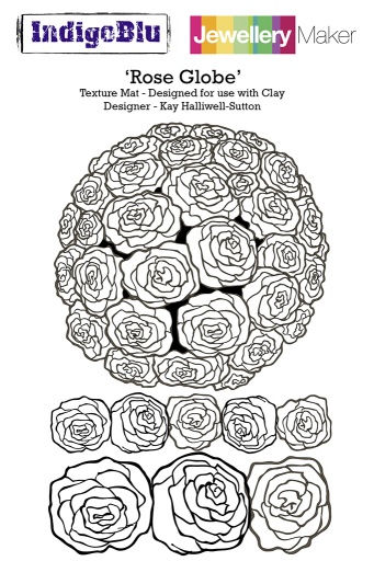 Rose Globe A6 Red Rubber Stamp